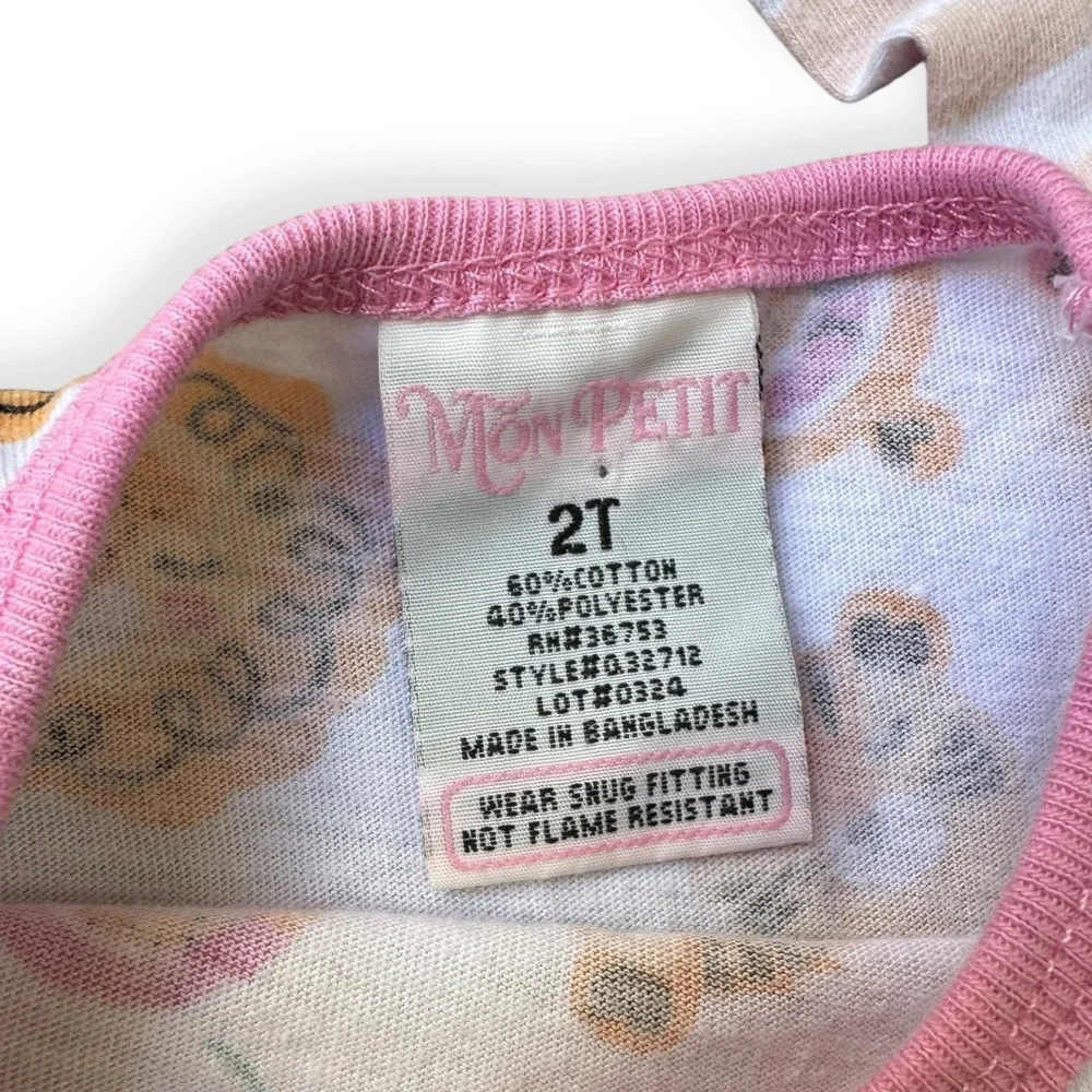 Mon Petit 2T Pajama Set Bundle Girls Sleepwear 2 Piece